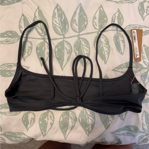 Skims recycled swim micro scoop bikini top gray gunmetal xl - Picture 2 of 4